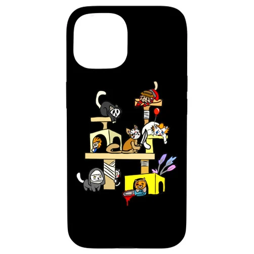 Horror Movies Cat Gifts For Cat Lovers Halloween iPhone 15 Horror Movies Cat Gifts For Cat Lovers Halloween Costumes Case