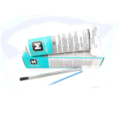 THE SAVVIE STORE Dow Corning Dupont Molykote 55 5.3oz Tube with 2 Applicator Brushes, 1 Compressed Wipe, 1 Pair Clear O.S.F.M.G. - THE SAVVIE STORE