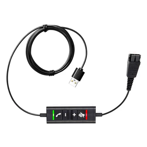 VoiceJoy QD(Quick Disconnect) Connector to USB Adapter Cable Supports Microsoft Teams answering,ENC Noise-Cancelling and Echo Management,Black