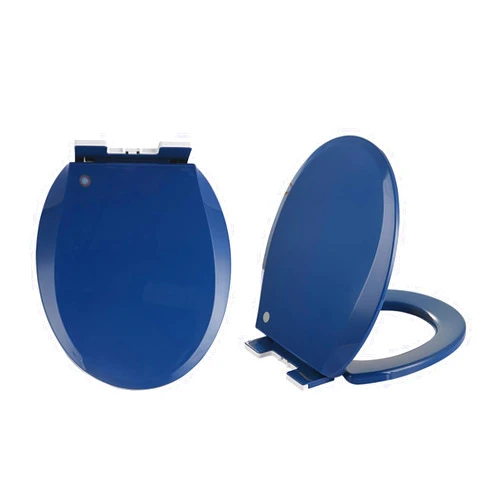 Wemune Navy, Colored Toilet Seat Round Soft Close 16.5'', Toilet Lid Slow Close Quiet No Slam, Quick Release, Safe PP Material Easy Clean, Comfortable Ergonomic Design