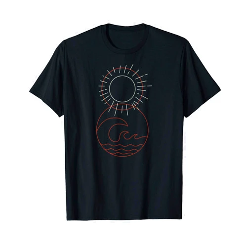 Wild Comber Wave Sun Surf Minimalist Summer - Adventure Outdoors Hiking T-Shirt