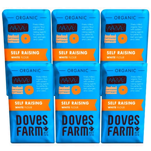 Doves Farm Organic Self Raising White Flour | Versatile Self Rising Flour for Different Dishes | Ideal for Cakes or Baking | UK Milled | Kosher | 35.27 Oz (6 Packs of 1 kg)