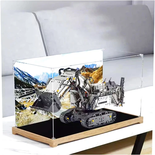 SONNIES Acrylic Display Case for Lego 42100 R9800 Excavator，Dustproof Box, Storage Box, Transparent Box, Display Box Compatible with Lego 42100（Only Case, No Model (Option 1)