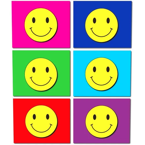 Small World Greetings Bright Colorful Happy Cards 12 Count- Blank Inside - 5.5