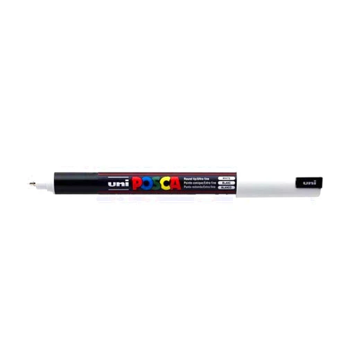 Posca PC-1MR Uni Posca White Paint Marker Pens Ultra Fine 0.7mm Calibre Nib Tip Writes On Any Surface Fabric Glass Stone Metal Wood Plastic by Posca