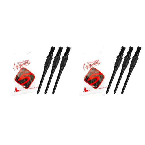 LSTYLE No.5 Premium Lippoint - 2-Pack No.5 Thread Dart Tips - Extra Strong and Durable Points - Black