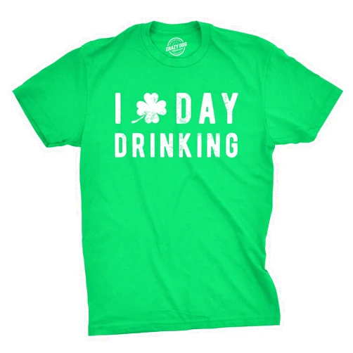 Crazy Dog T-Shirts Funny Saint Patricks Day T Shirts for Men Party Shirts for St Pats Funny Drinking Tees