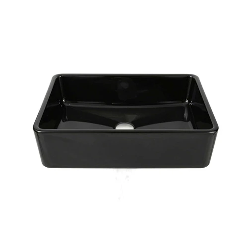 Generic Black Ceramic Bathroom Vanity Modern Sink with Glossy Finish