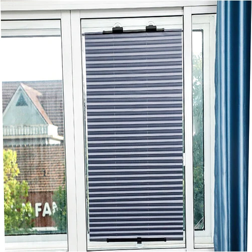 XUNFAKE Polyester Fabric Aluminum Foil, Curtains, Retractable, No Need to Drill, Uv Protection, for Office, House, Balcony, Kitchen, Sunscreen Sucker Curtain (25.59x57.08in/65x145cm)