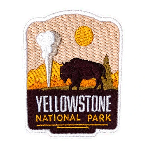 Vagabond Heart Yellowstone National Park Patch - Iron On Travel Badge - Yellowstone Souvenir