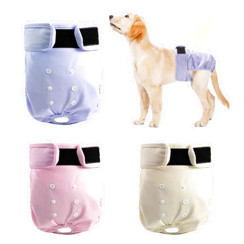 ZINGTERRA 3 Pack Washable Female Dog Diapers,Reusable Diaper for Doggie,Highly Absorbent Dog Diaper,Adjustable Leakproof Puppy Diapers Skirt for Heat,Incontinence,Period Doggy Nappies M