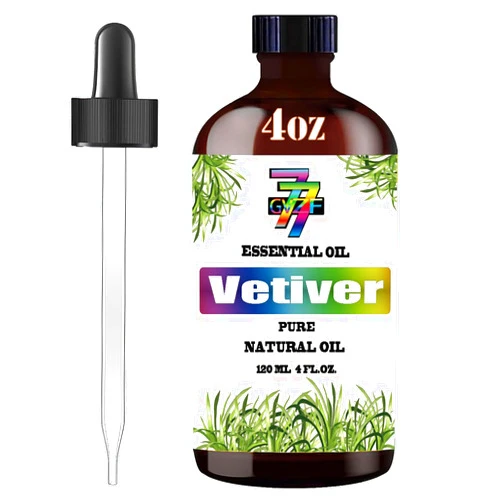 GV77ZF Vetiver Essential Oil (4 oz/120 ml)-Vetiver Oils Used in diffusers, humidifiers, Home Baths, Cleaning Products, Yoga, DIY Soaps and DIY Scented Candles