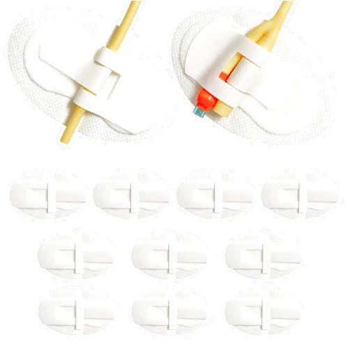 Reevnnmer 10 pcs Foley Catheter Stabilization Devices,Self-High Adhesive Catheter Supplies for Single/DoubleTube Holder Catheter Tape Fixation Device Strap Fixing Accessories,Catheter Holder