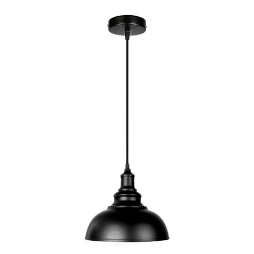 ASCELINA Industrial Pendant Light, Metal Handing Lamp, Edison Iron Pendant Lighting, Pendant Light Fixture, Bronze Pendant Lights, Loft Pendant lamp for Restaurant 11.4'' (Black-1 Pack)