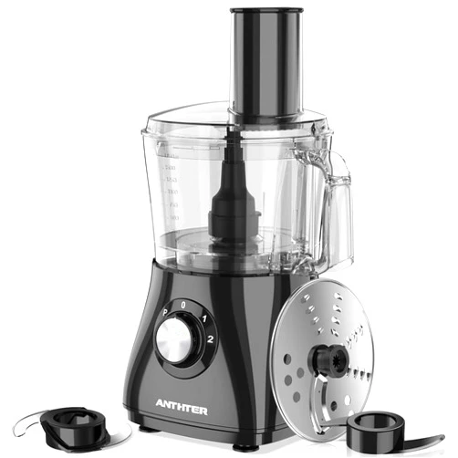 Anthter 600W Professional Food Processor - 7 Cups, Reversible Discs, Blades for Chopping, Slicing, Purees & Dough