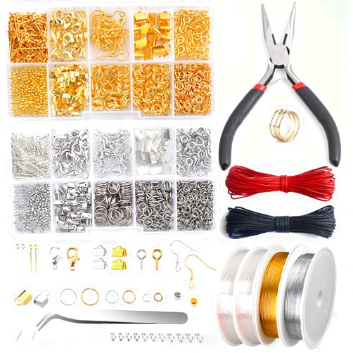 GTAAOY Jewelry Making Supplies Kit, 1430 PCS Jewelry Repair Tool with Accessories, Jewelry Pliers Jewelry Findings and Beading Wires for Jewelry Repair Making and Beading