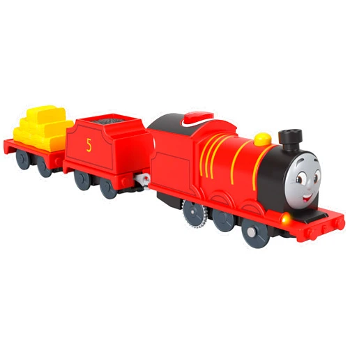 THOMAS & FRIENDS ​Thomas & Friends Motorized Toy Train Talking James Battery-Powered Engine with Sounds & Phrases for Pretend Play Preschool Kids Ages 3+ Years
