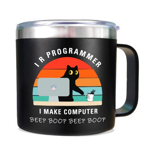 EchoMaven Computer Science Gifts for Computer Programmers - Gifts for Coders - Programmer Gifts - Computer Gifts - Software Engineer Gifts - I R Programmer Insulated Coffee Mug 14oz for Men