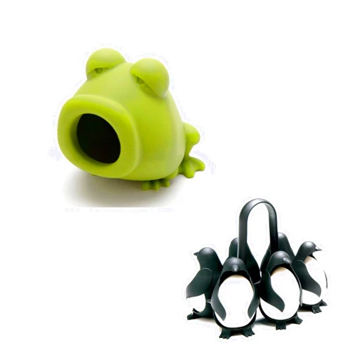 PELEG DESIGN - Silicone Egg Separator Egg Yolk and White- YolkFrog Lips Swallow Release- Kitchen Tool Gadget Cooking/Baking Tool Egg Extractor + Egguins 3-in-1 Cook, Store and Serve Egg Holder Bundle