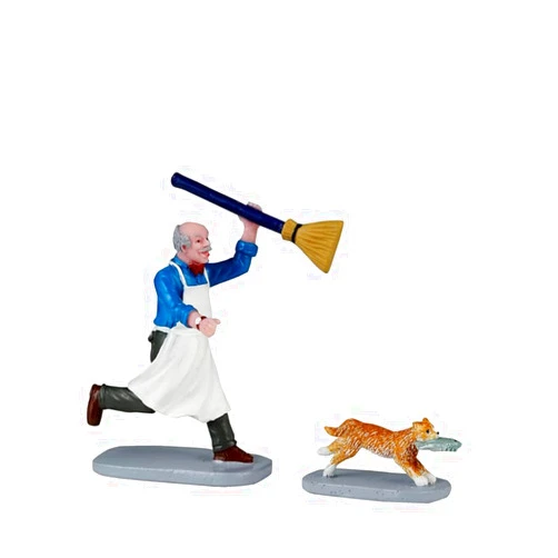 LEMAX Feline Fish Thief Set of 2