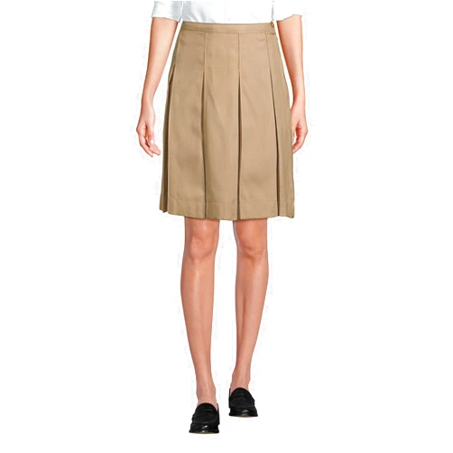 Lands' End School Uniform Women's Solid Box Pleat Skirt Above Knee