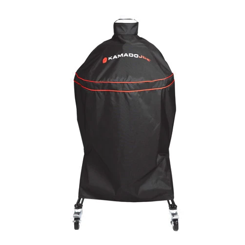 Kamado Joe Classic Joe Series 18-inch Ceramic Charcoal Grill and Smoker Durable Polyester Grill Cover with Adjustable Buckle in Black, Model KJ-GC23BWFS