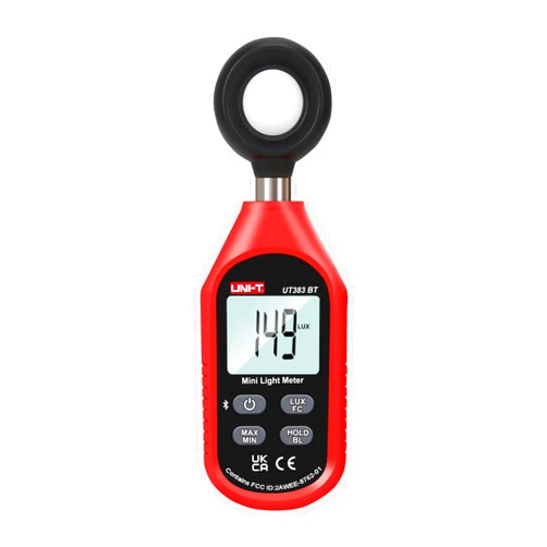UNI-T Light Meter UT383BT Lux Meter Lumens Digital Illuminance Meter 0~199900 Lux (0~18500 FC) Foot Candles Luxmeter for Film Photography Plants Photometer Lighting Intensity Brightness Measurement