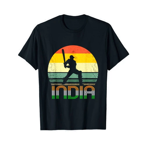 Indian Cricket Fans Tees India Cricket Jersey Vintage : Gift for Indian Cricket Fans T-Shirt