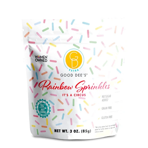 Good Dee's Good Dees Keto Rainbow Sprinkles (1g Net Carbs Per Serving) - Sugar Free Low Carb Keto Dye Free Sprinkles Made with Natural Coloring & Gluten Free | Topping for Cookie, Cake Decoration & Ice Cream