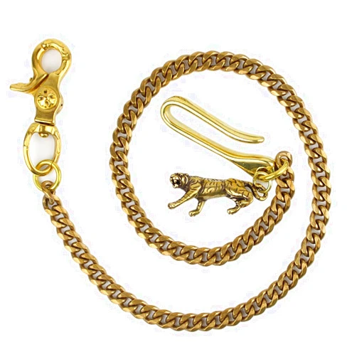 DSHOM Retro Rustic Solid Brass Keychain Wallet Chain Hook For Men Women