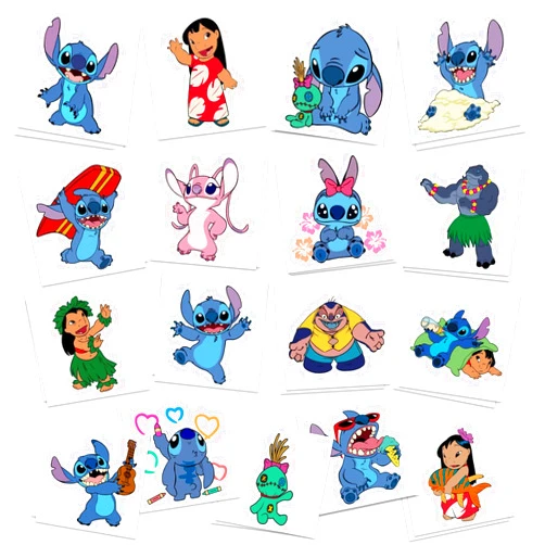 Cosershow Stitch Party Supplies, 34Pcs Temporary Tattoos Party Favors, Removable Tattoo Stickers for Goody Bag Treat Bag Stuff for Stitch Birthday Decorations