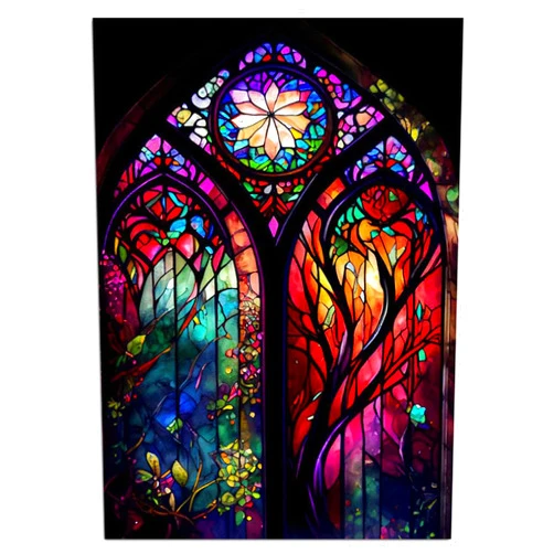 Akaliwish Diamond Art Kits for Adults,Cathedral Glass Art Diamond Painting for Beginners, Diamond Round 5D Full Drill Paint with Diamonds Pictures Gem Art Painting Kits DIY Crafts Kits 12x16inch