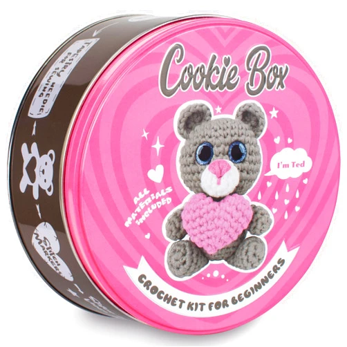 Cookie Box Beginner Crochet Kit - All Materials Included - Step-by-Step Video Tutorials