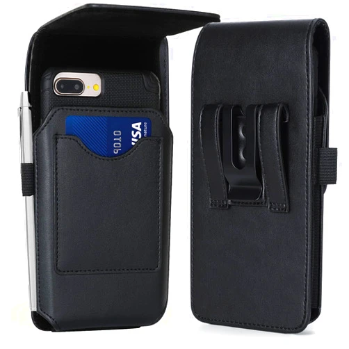 Mopaclle Phone Holster for Apple iPhone 15 Pro Max 14 Pro Max 14 Plus 13 Pro Max 8 Plus 7 Plus Belt Clip Case, Leather Cell Phone Belt Holder Pouch for Galaxy S23+ S24 +S9+ S21 FE A73 5G A33 A12 A32