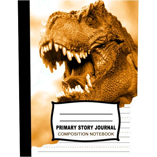 Zoo Spirit Notebooks Primary Story Journal Composition Notebook: Beautiful Handwriting Write and Draw Jurassic Age Journal for Preschool, Kindergarten, 1st & 2nd grades ... picture space and dashed Mid line Grades.