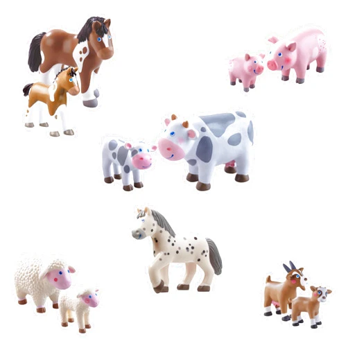 HABA Little Friends Farm Animals Bulk Playset with 11 Chunky Plastic Toy Figures for Ages 3+…