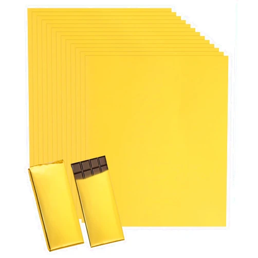 Penta Angel Candy Bar Wrappers 50Pcs Foil Chocolate Wrapping Paper with Thick Paper Backing for Christmas Wedding Birthday Homemade Sweets (Gold-50pcs)