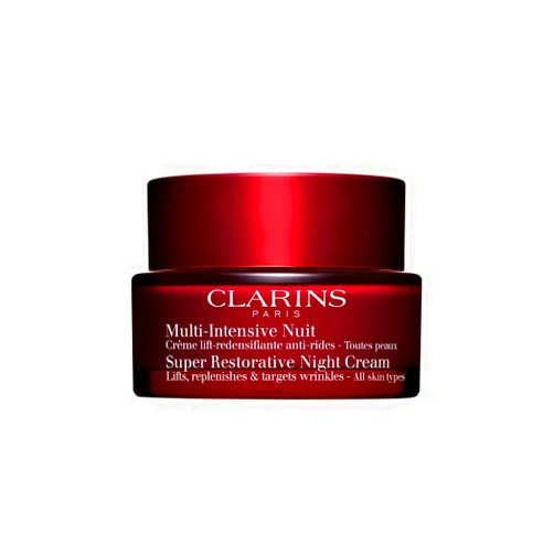 Clarins Super Restorative Night Cream | Anti-Aging Moisturizer For Mature Skin Weakened By Hormonal Changes | Illuminates & Densifies Skin | Lifts & Tones | Targets Spots & Wrinkles | 1.7 Ounces