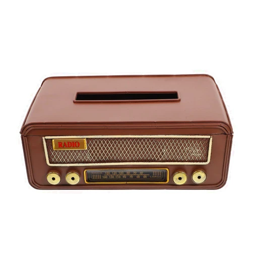 FOMIYES Radio Tissue Box Cover Vintage Rectangular Tissue Box Holder Radio Shape Retro Tissue Box Cover Napkin Box Holder for Home Decorations Ornaments Suitcase Tissue Box Cover