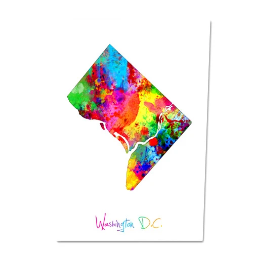 Trademark Fine Art MT0697-C1419GG Washington DC, District of Columbia Map by Michael Tompsett, 14x19-Inch, 14x19