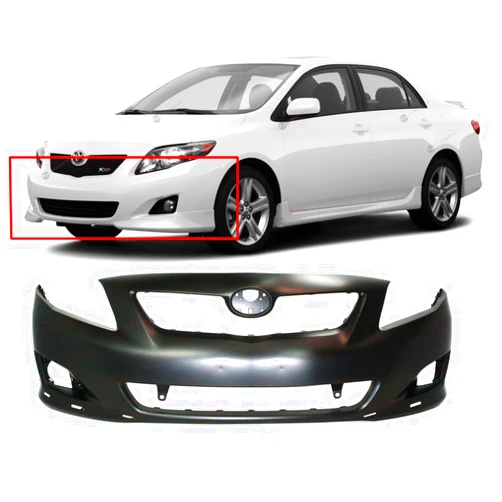 FitParts Compatible with Toyota Corolla 2009-2010 Front Bumper Cover Sedan Sport Models Only: S/XRS. New, Primed and Ready for Paint. W/O Air Deflectors. TO1000342 5211902989