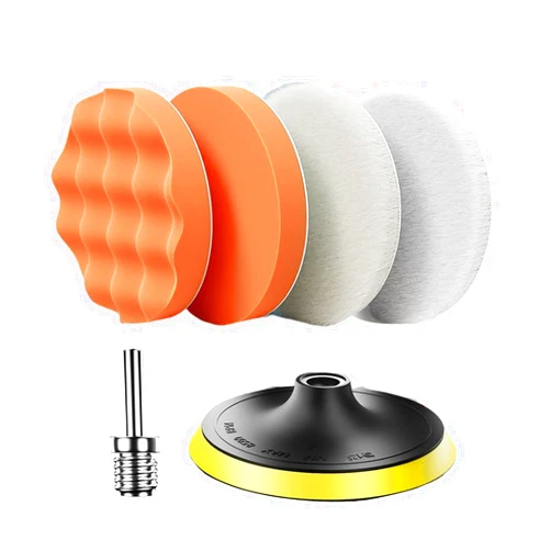 GRABLOOM Portable Car Polishing Pad Applicator Abrasive Drill Adapter Sponge Attachment Polisher Auto Waxing Power Tool Accessory Polishing Pads Granite-kit For Drill Kit Microfiber Hook And Wool-dry Pads