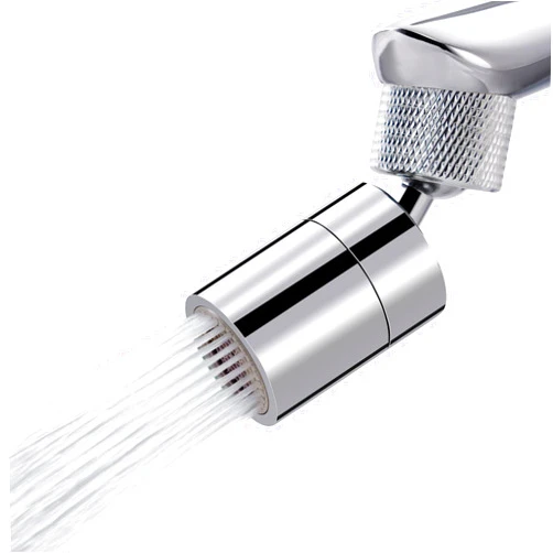 Hibbent NSF/ANSI/CAN 61 Certified Dual-function Faucet Aerator, CUPC Certification Big Angle Rotate Kitchen Sink Aerator 360 Degree Swivel Sink Sprayer Attachment-55/64 Inch Female Thread-Chrome