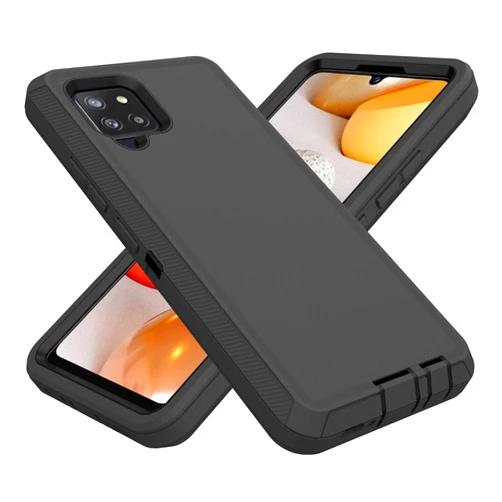 TIOZOLY for Samsung Galaxy A42 5G Case, Heavy Duty Defender Case Dustproof Shockproof Protection 3 in 1 Rugged Cover for Samsung Galaxy A42 5G (Black)