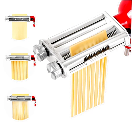 RAFBAR Pasta Maker Attachment for KitchenAid Stand Mixers, 3 in 1 Set Pasta Machine Attachment included Pasta Sheet Roller, Spaghetti Cutter, Fettuccine Cutter