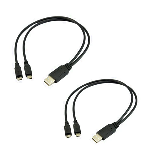 UCEC Micro USB Cable, Dual Micro USB Charging Cable USB to Micro USB Splitter Adapter Android Charger Cord Data Transfer for PS4 Fire Tablet Samsung Galaxy S7 Edge S6 S5 Note LG HTC Moto MP3, 2 Pack