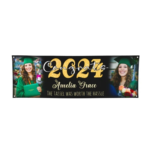 Daiitokuo Graduation Banner 2024 Personalized Graduation Decorations Custom Congratulations Banner Class Of 2024 Banner Yard Sign For Outdoor Graduation Party 24x71 Inch