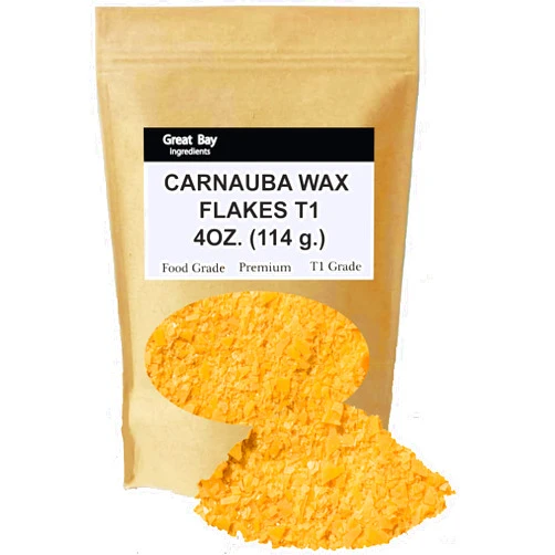 Great Bay Ingredients Carnauba Wax Premium T1 Grade for Cosmetics, Confectionery Arts and Crafts (4 oz)
