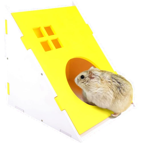 MILIFUN Hamster Houses and Hideouts, Chinchilla House Dwarf Hamster Hideout with Climbing Ladder Slide, Multi-Chamber Small Animal Maze Hut for Hedgehog Syrian Mice Hideout.