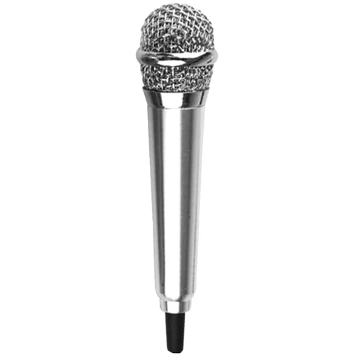 Fansoftiks Silver Mini Singing Mic Phone Karaoke Mic Singing 3.5mm Condenser Microphone Mini Handheld Microphone for Mobile Phone Laptop Notebook Handheld Wireless Microphones